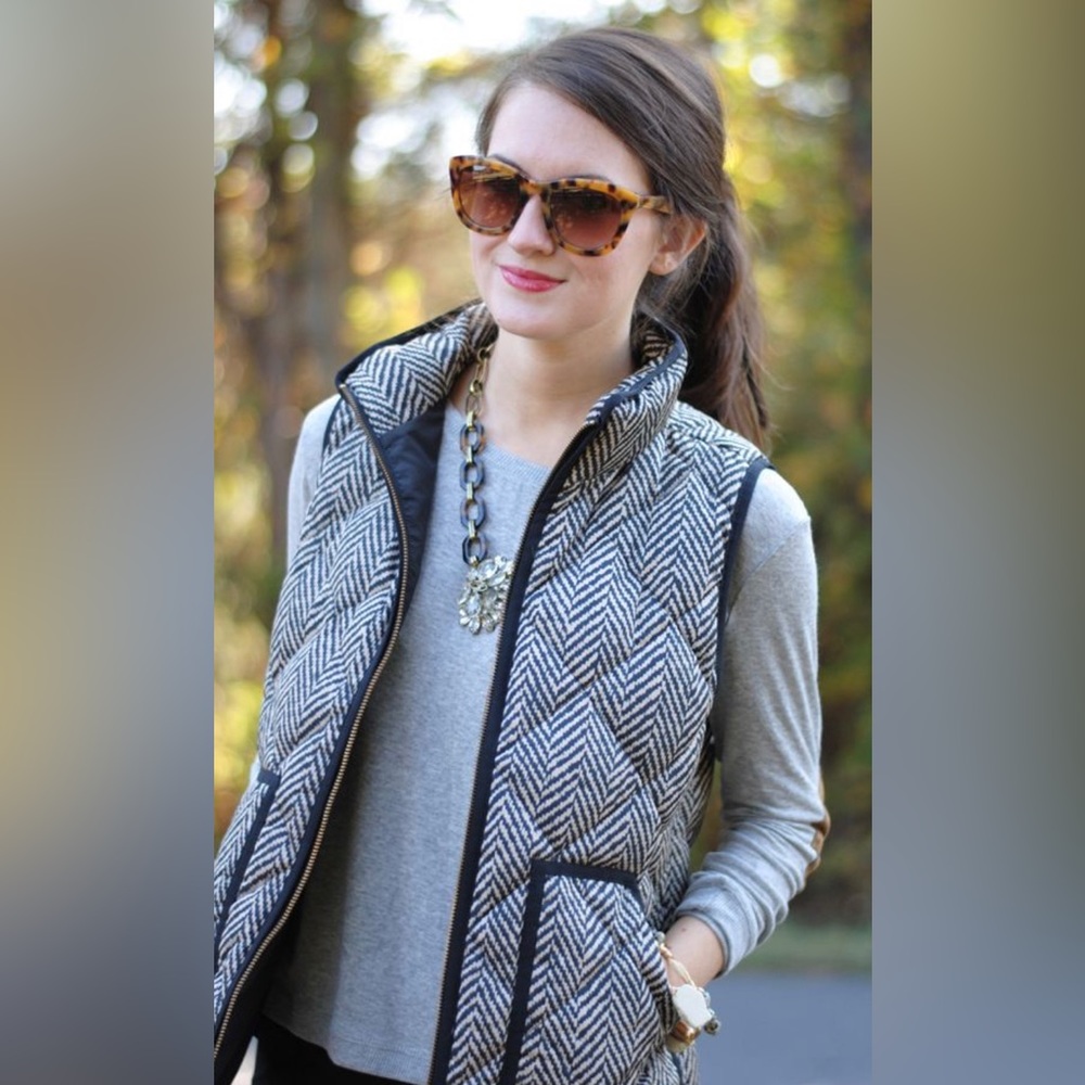 J Crew Excursion Herringbone Quilted Vest